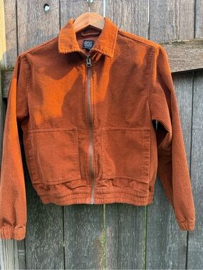 BDG Corduroy Zip Jacket in Burnt Orange